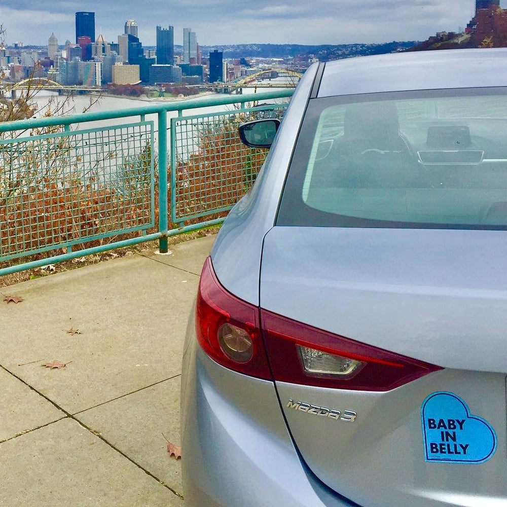 
                
                    Load image into Gallery viewer, BABY in Belly® car MAGNET | BLUE for Pregnant driver
                
            