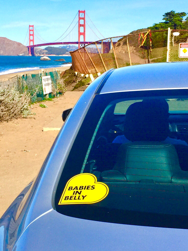 
                
                    Load image into Gallery viewer, BABIES in Belly® car window STICKER for pregnant driver of twins, triplets  or multiples
                
            